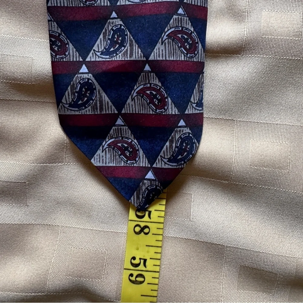 Men's Geometric Patterned Tie - Blue‎ and Red